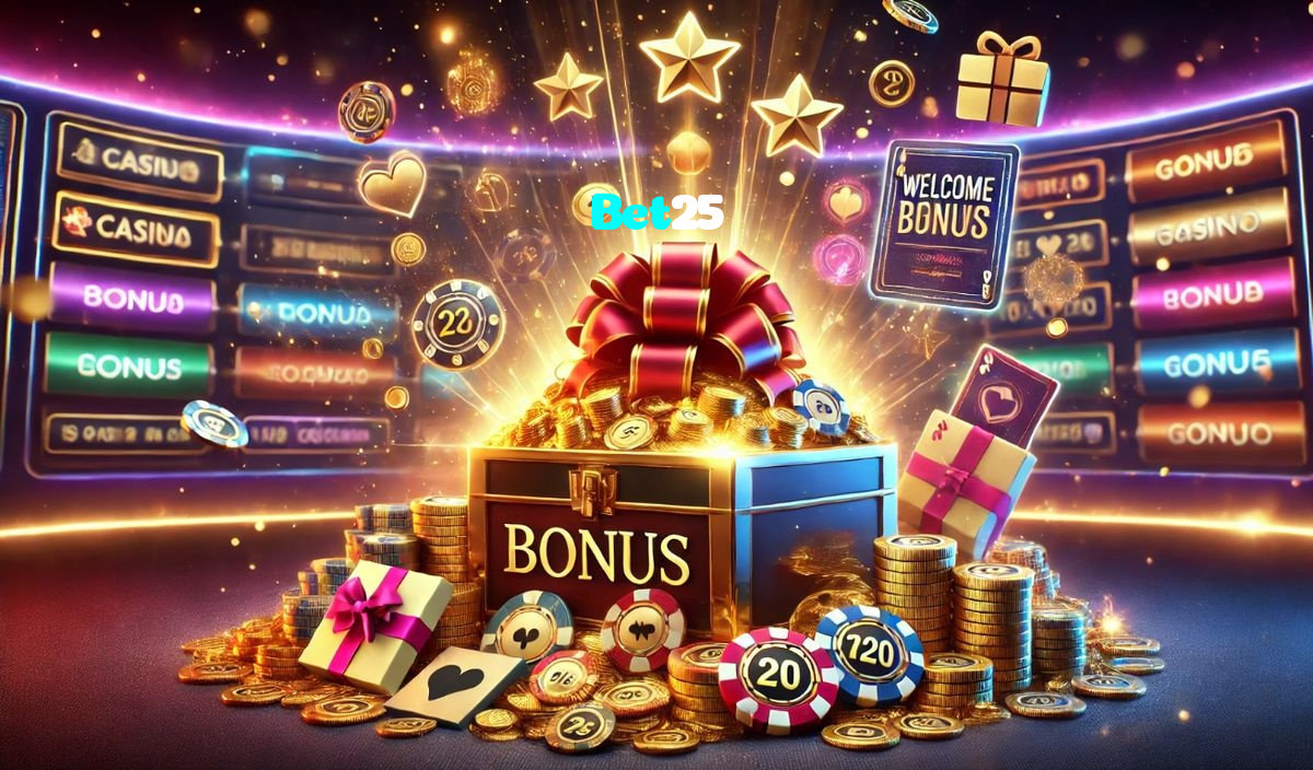 Bet25 خوش آمدید بونس +600% پیشکش موبائل ایپ کے پروموشن سیکشن میں دکھائی دیتی ہے۔